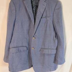 Lauren Ralph Lauren Linen Blue 38R Blazer Sport Coat